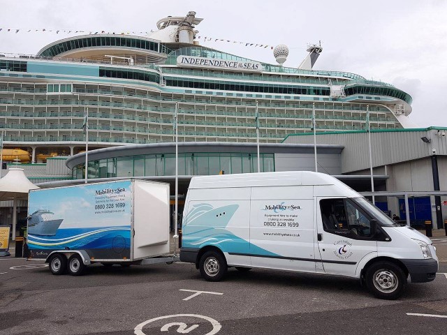 Mobility at Sea vans delivering to Southampton cruise terminals